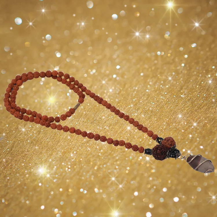 Rudraksha Narmadeshwar Shivling Kavach Pendant Mala